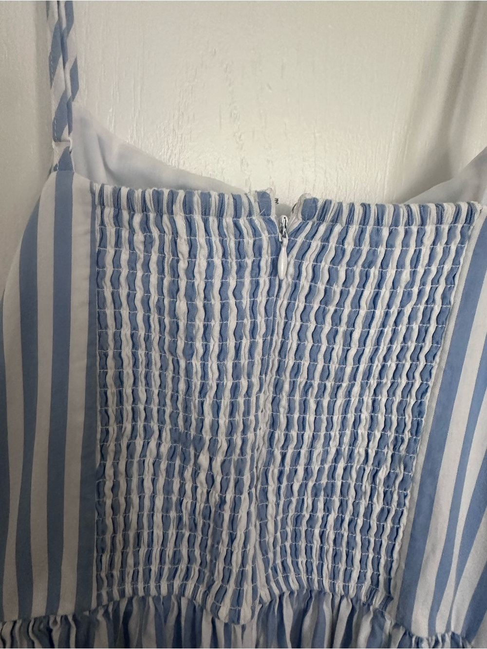 Light Blue & White Striped Spaghetti-Strap Midi Dress - Picture 6 of 6
